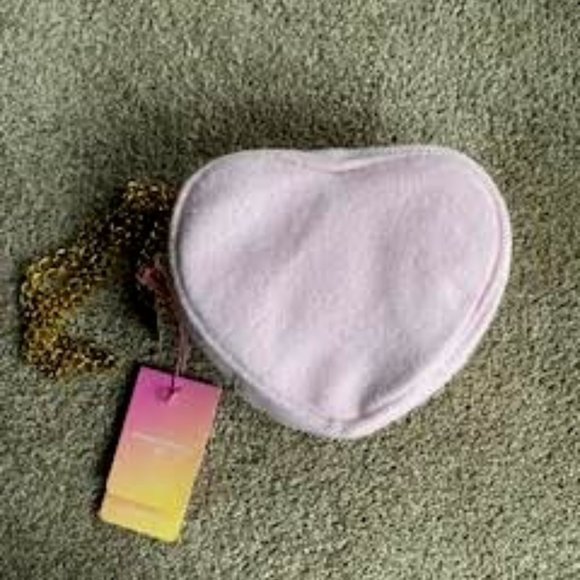 Stoney Clover Lane x Target Light Pink Terry Cloth Heart Crossbody Bag Nwt